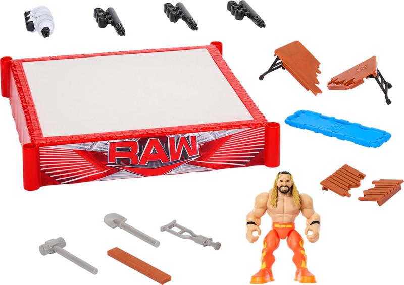 Imagem de Playset Mattel WWE Knuckle Crunchers Rebound Ring com boneco