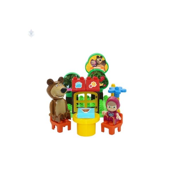 Playset Picnic na Selva Masha e Urso Blocos de Montar - brinquedo infantil presente natal criança Imagem de Playset Picnic na Selva Masha e Urso Blocos de Montar