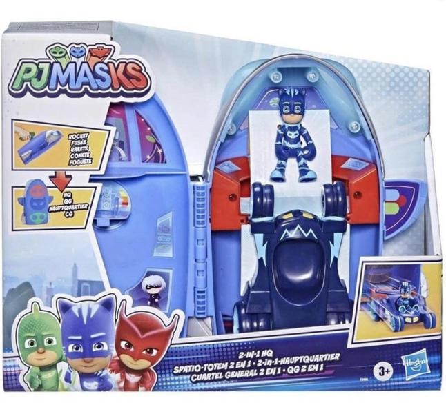 Imagem de Playset PJ Masks 2 em 1 HQ com boneco de ação Catboy e carro de gato