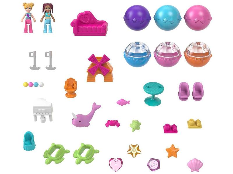 Imagem de Playset Polly Pocket Barco Narval Baía Mágica - Mattel 28 Peças