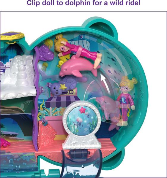 Imagem de Playset Polly Pocket Otter Aquarium com 2 micro bonecas de 4 anos ou mais