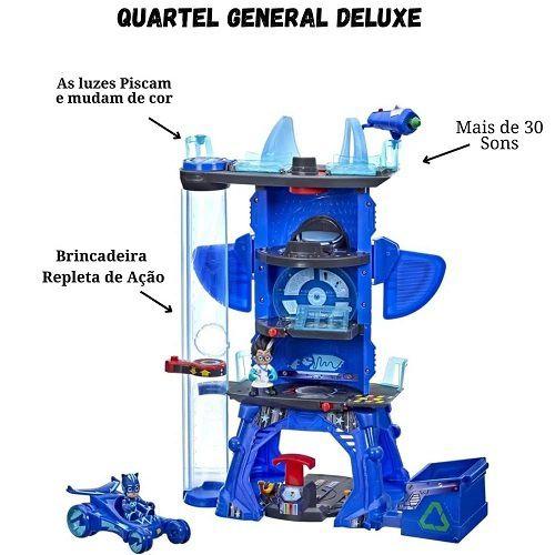 Imagem de Playset Quartel General Deluxe Com 2 Bonecos e Veiculo PJ Masks - Luz e Som - Hasbro - F2101