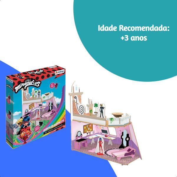 Imagem de Playset Quebra-cabeça 3D Quarto da Marinette Miraculous Ladybug 42 Peças +3 anos Xalingo - 55054