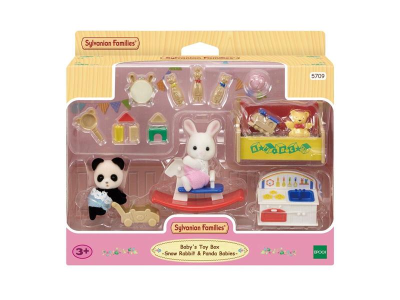 Imagem de Playset Sylvanian Families Caixa de Brinquedos - Bebê Coelho Neve e Bebê Panda Epoch