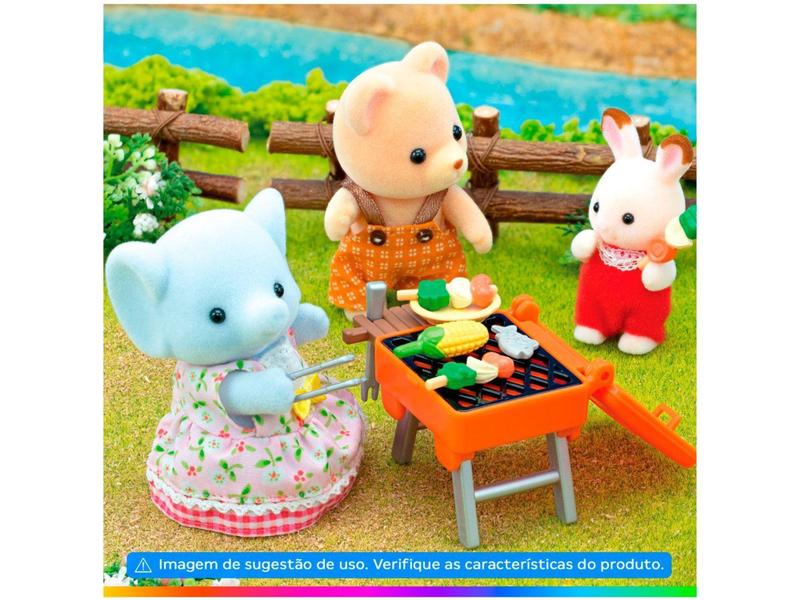 Imagem de Playset Sylvanian Families Conjunto Piquenique  - e Churrasco Menina Elefante Epoch 23 Peças