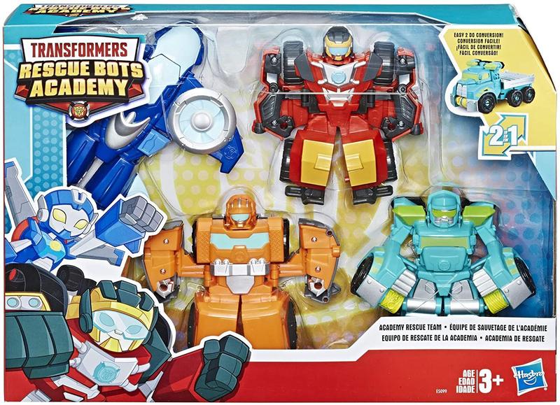 Imagem de Playskool Heroes Transformers Rescue Bots Academy Rescue Team Pack, 4 Figuras de Ação Colecionáveis 4,5" Convertendo, Brinquedos para Crianças Idades 3 e Up, Marrom (E5099)