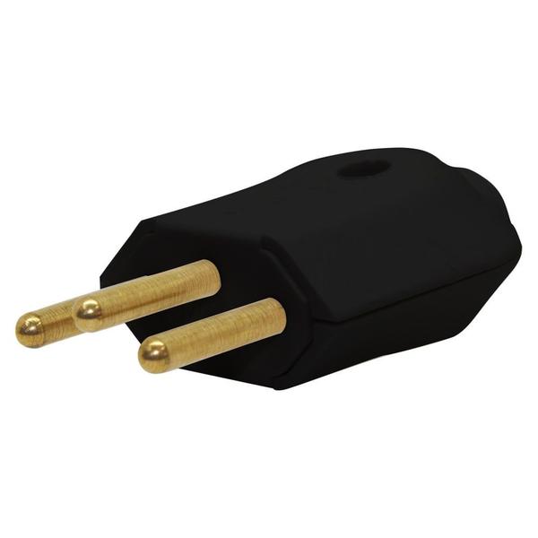 Imagem de Plug 2P+T 10A Macho Preto Pezzi