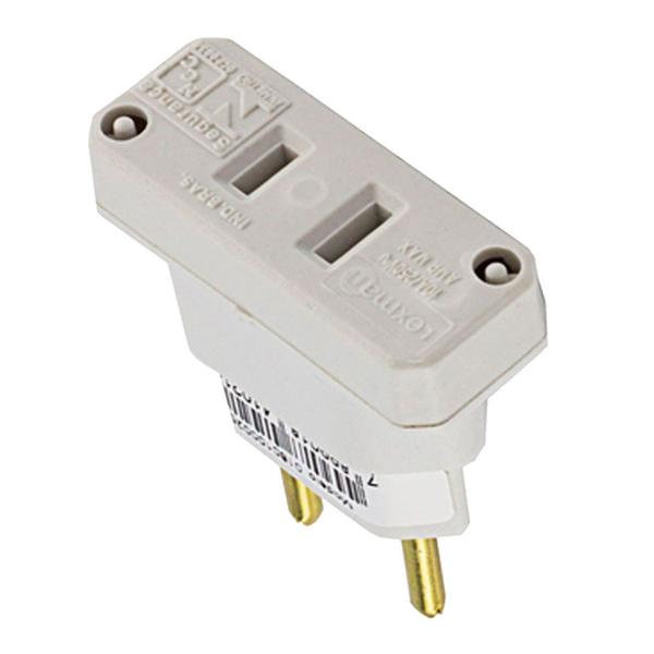 Imagem de Plug Adaptador Pino Chato Para Tomada Branco Force Line