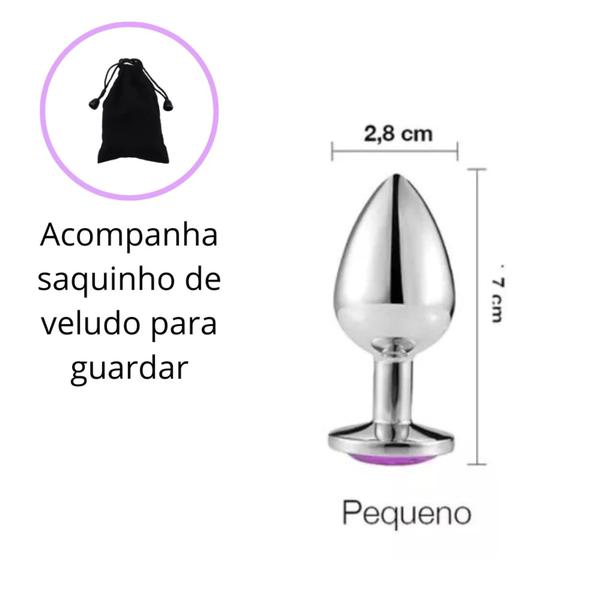 Imagem de Plug Anal com Joia em Aço Inox P - Gel Íntimo Dessensibilizante Anal 100Dor