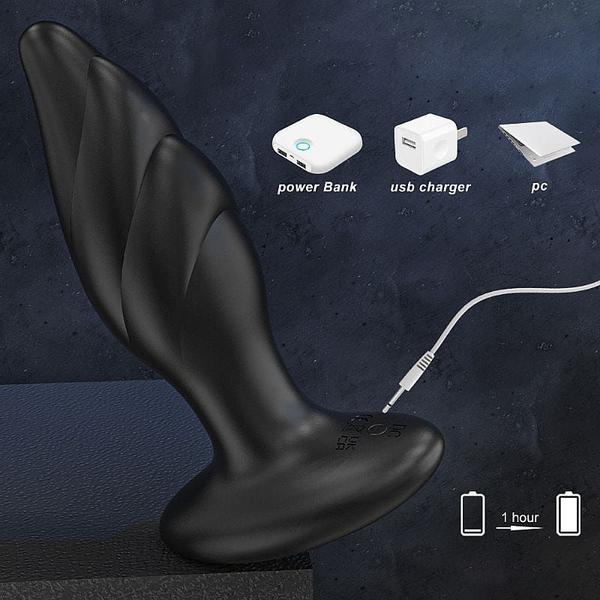 Imagem de Plug Anal em Silicone com Vibração e Rotação Whirlwind S-hande