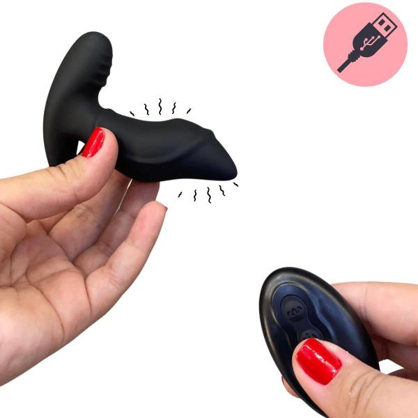 Imagem de Plug Anal em Silicone com Vibrador e Controle