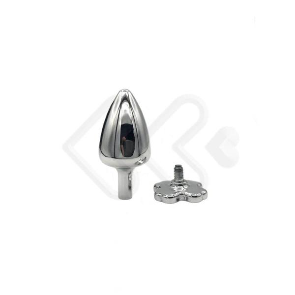 Imagem de Plug Anal "M" em Metal com Joias na Base em Formato de Trevo - Hard - 6,7 x 3,2 cm