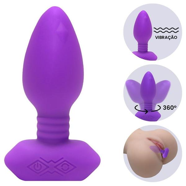 Imagem de Plug Anal Médio Delicioso Com Vibro e Rotação Controle por APP Nova Forma de Prazer