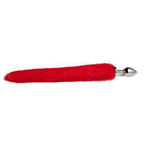 Imagem de Plug Anal Rabo de Raposa Vermelho Com Calda Pelúcia 40 cm - Sexshop