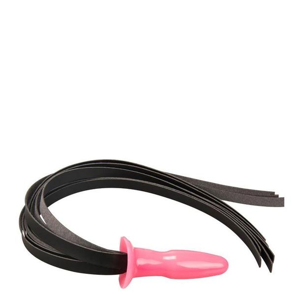 Imagem de Plug Anal Rosa em Silicone 9x3,1CM com Chicote Preto 