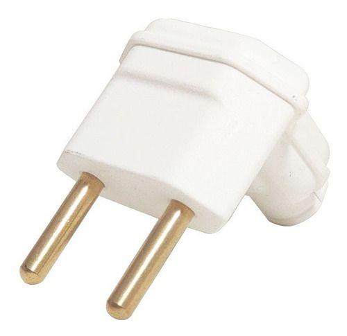 Imagem de Plug Macho 2 Pinos 10a 90graus Branco Margirius