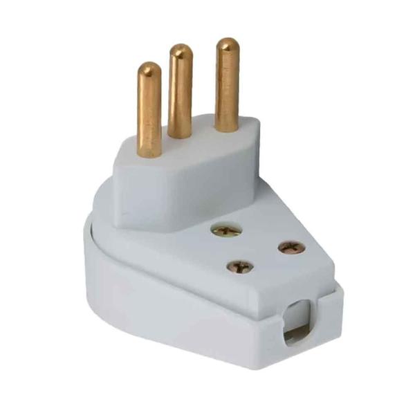 Imagem de Plug Macho Triângulo Angular Branco 3p 20a 57402/011 4 Unidades - Tramontina