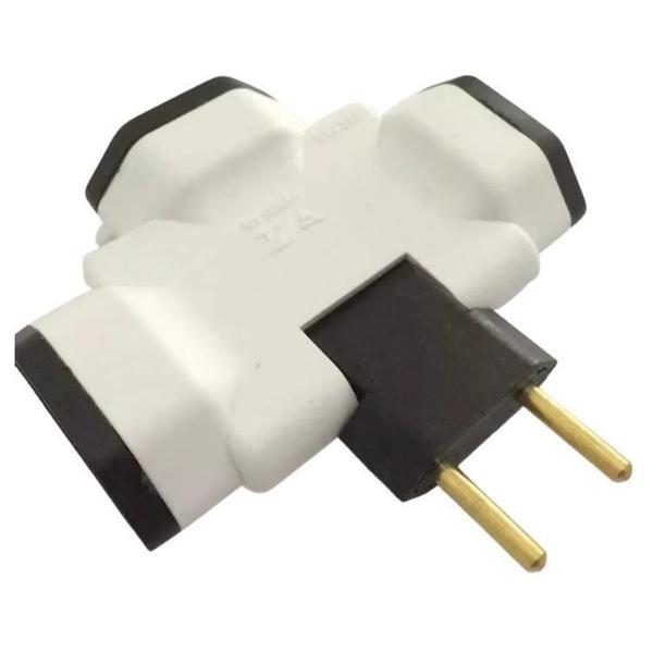 Imagem de Plug Multiplicador T - 3 Tomadas - Poliestireno