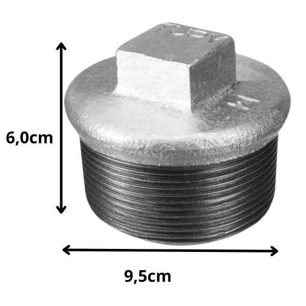 Imagem de Plug Ou Bujão Ferro Galvanizado 3'' Polegadas