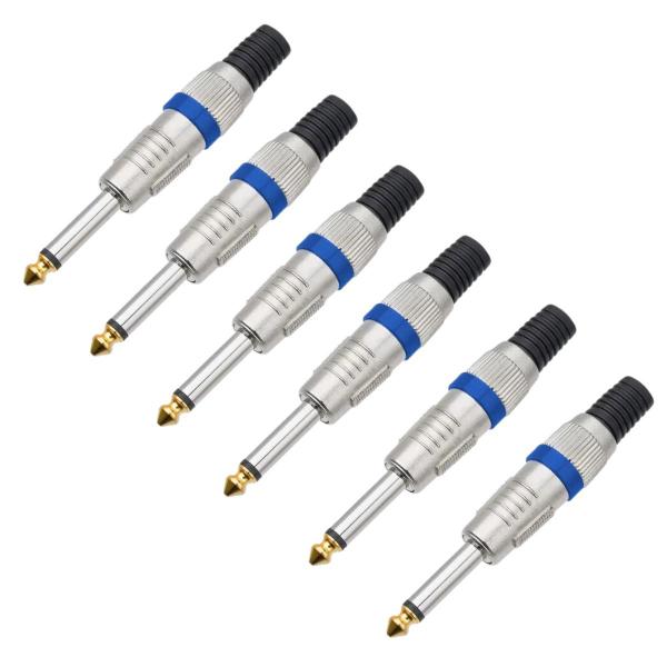 Imagem de Plug P10 Mono Metal Ponta Gold Emb 6 Peças Tebera