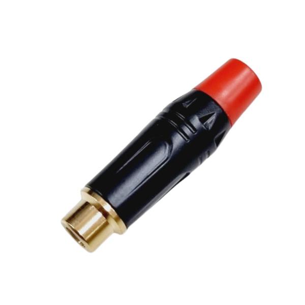 Imagem de Plug Rca Fêmea Profissional Preto Dourado - Vermelho Mxt