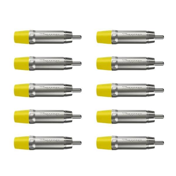 Imagem de Plug Rca Macho Nickel Plt Wc 1212 Ml Yl Ni Amarelo Wireconex 10 Unidades F108