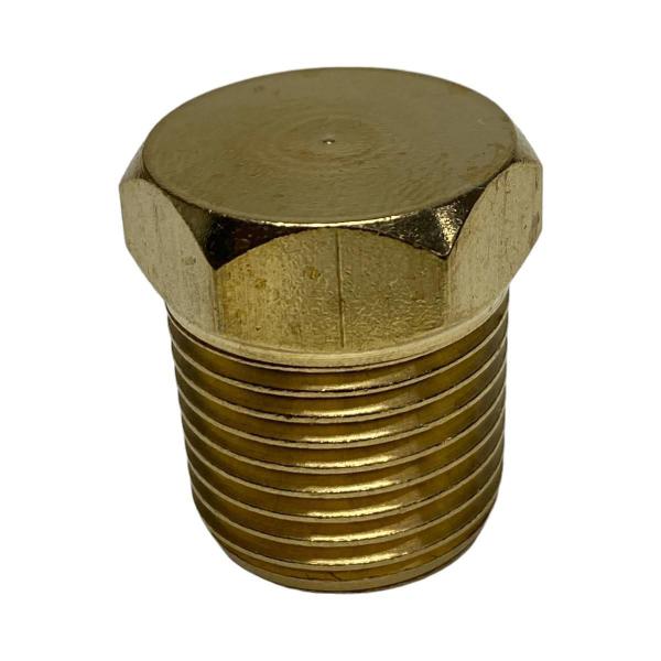 Imagem de Plug Rosca Tampão Para Tubulação Macho Metal Dourado 1/2''