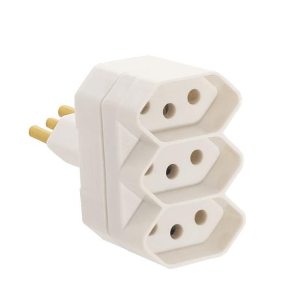 Imagem de Plug T 20A 3 Saídas 2 Pólos + Terra Cinza Fame