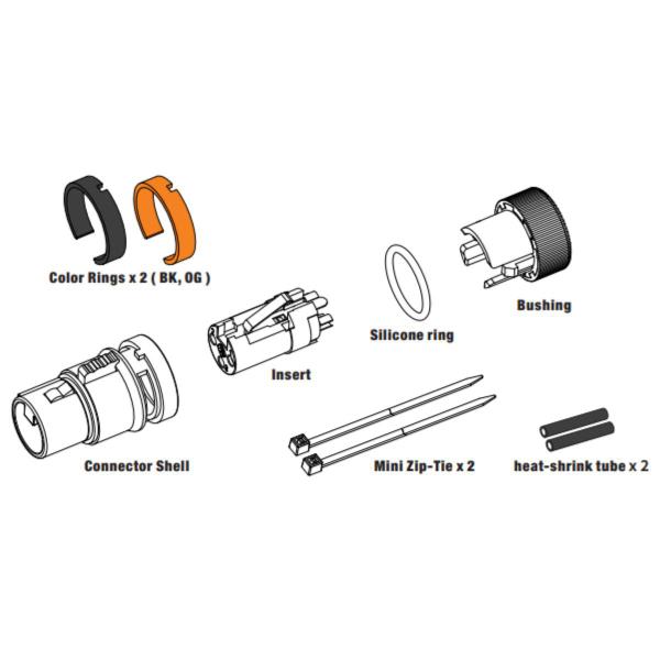 Imagem de Plug XLR macho Roxtone Rotativo Low Profile para Rack LX3M