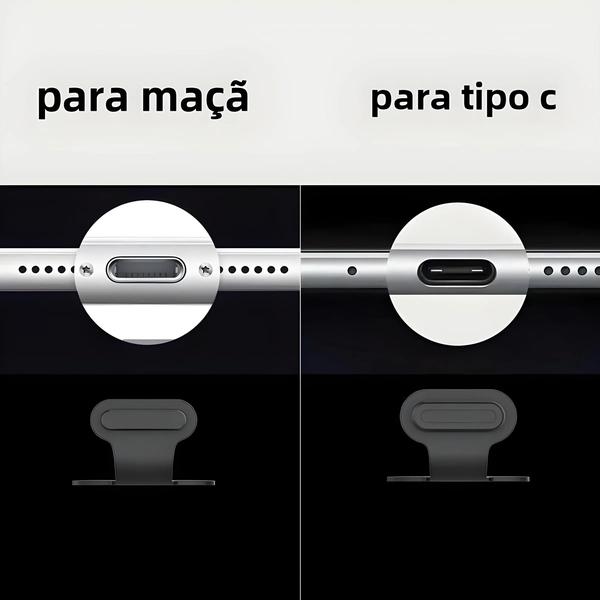 Imagem de Plugue De Poeira De Silicone Para iPhone 14 13 Tipo-C Carregador Dock Stopper Cap Protetor À Prova