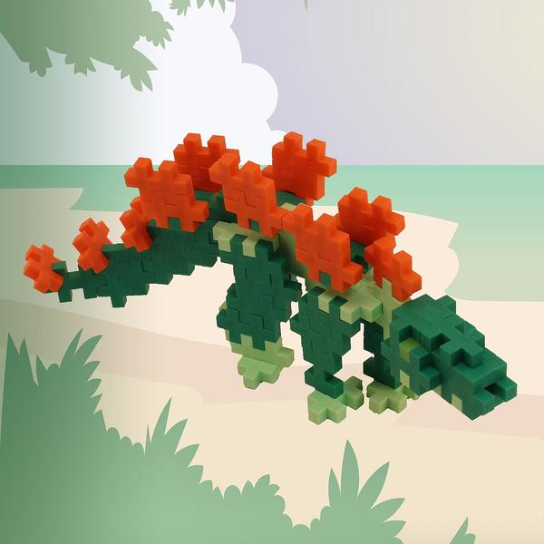 Imagem de PLUS PLUS  Mini Maker Tube  Dinossauro Stegosaurus  70 peças, Construção de Construção de Tronco Toy , Intertravamento Mini Puzzle Blocks para Crianças