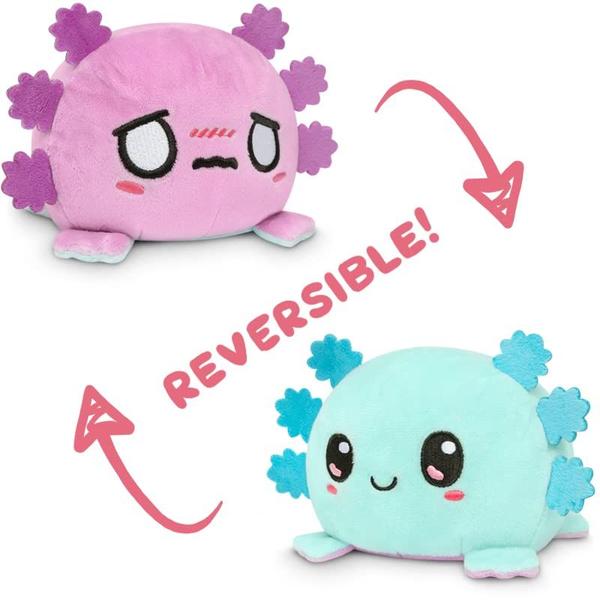 Imagem de Plushie TeeTurtle, o axolote reversível original, azul claro e roxo