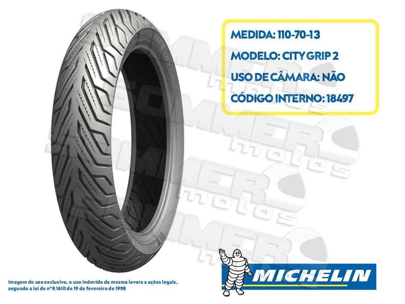 Imagem de Pneu 110/70-13 Sem Câmara City Grip Michelin