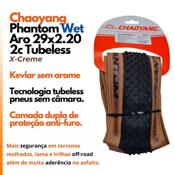 Imagem de Pneu 29 x 2.20 bike MTB Chaoyang Phantom Wet tubeless creme