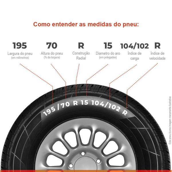 Imagem de Pneu Aro 15 195/70R15 Durable 104/102R 8PR TL Cargo 4