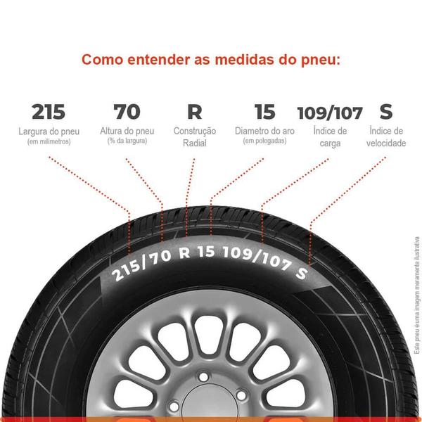 Imagem de Pneu Continental Aro 15 215/70R15 109/107 S TL 8PR Contivancontact 100