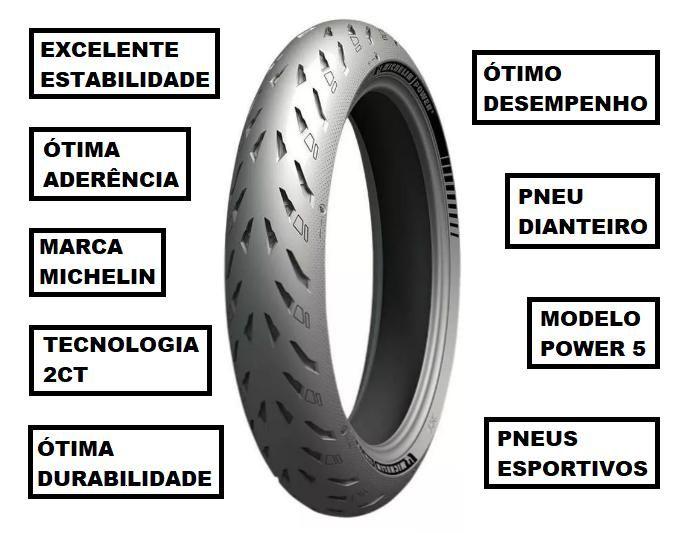 Imagem de Pneu De Moto 418 Michelin Dianteiro 120/70-17 Power 5 Ninja H2R