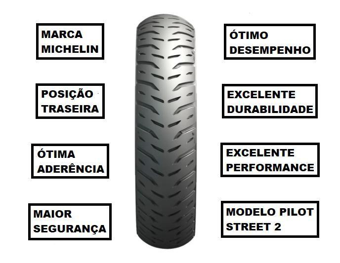 Imagem de Pneu De Moto Michelin Traseiro 130/70-17 Pilot Street 2 XTZ 250 LANDER X