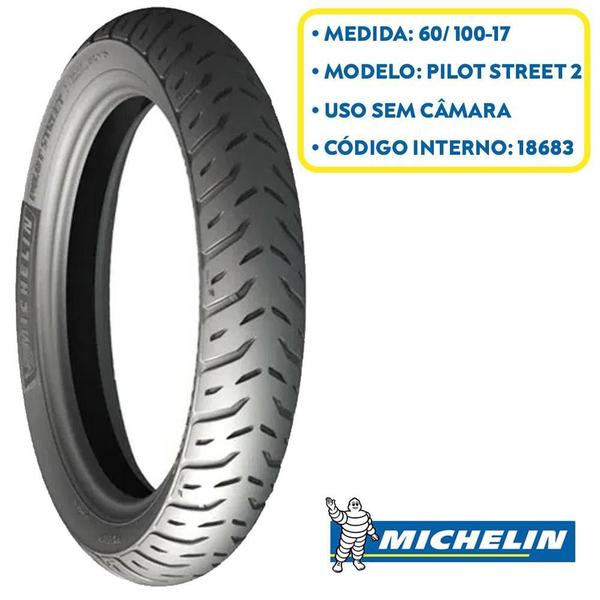 Imagem de Pneu Diant 60-100-17 Biz 100-110-125 Pilot Street 2 Michelin