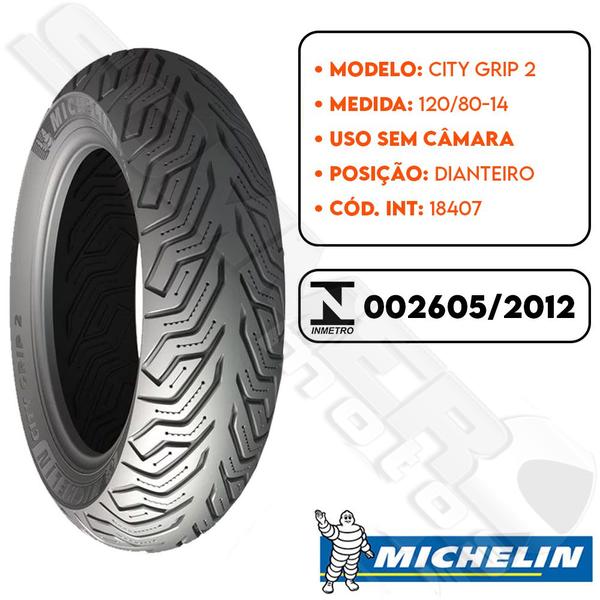 Imagem de Pneu Dianteiro Downtown 300i Abs/ Burgman 400 120-80-14 City Grip 2 Michelin