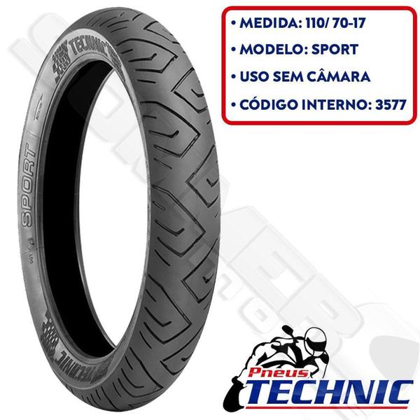 Imagem de Pneu Dianteiro Honda CB 250F Twister Nova 2016... 110-70-17 Sport Technic 54S tl(SEM Câmara)