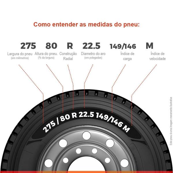 Imagem de Pneu Durable Aro 22.5 275/80r22.5 149/146M 16PR DR656 Borrachudo Rodoviário