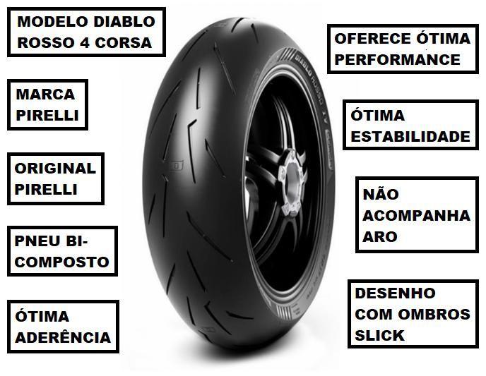 Imagem de Pneu Moto Pirelli Traseiro 180/55-17 TL Diablo Rosso 4 Corsa Z 800