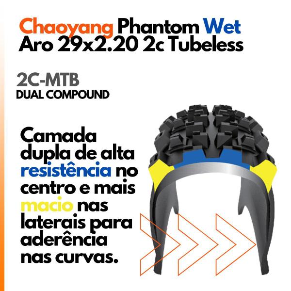 Imagem de Pneu Mtb Chaoyang Phantom Wet Aro 29 2.20 2c Tubeless Creme