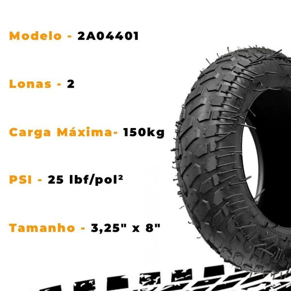 Imagem de Pneu para carrinho de mão 3.25-8 2 lonas Ajax