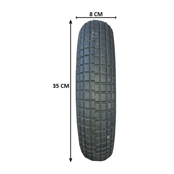 Imagem de Pneu/roda Flexível P/ Carrinho De Mão Sem Câmara Resistente