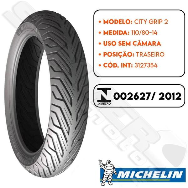 Imagem de Pneu Traseiro Biz 100-110-125 110-80-14 + Largo Michelin