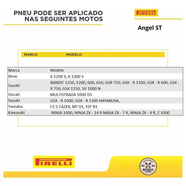 Imagem de Pneu Traseiro Pirelli Aro 17 Angel ST 190/50R17 unidade