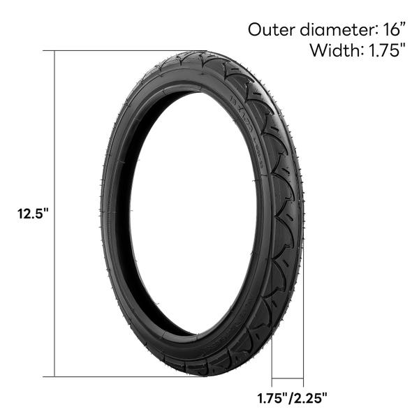 Imagem de Pneus de carrinho de criança e tubos internos 16x1.75/47-305 para carrinho de criança BOB