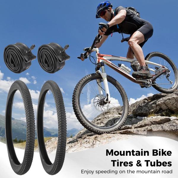 Imagem de Pneus e tubos de mountain bike de 20" x 1,95" com válvula AV de 32 mm